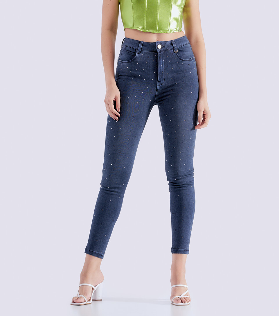 Jean Skinny Pull Up Con Brillos Praga Nathalia Derek 830654 AZ