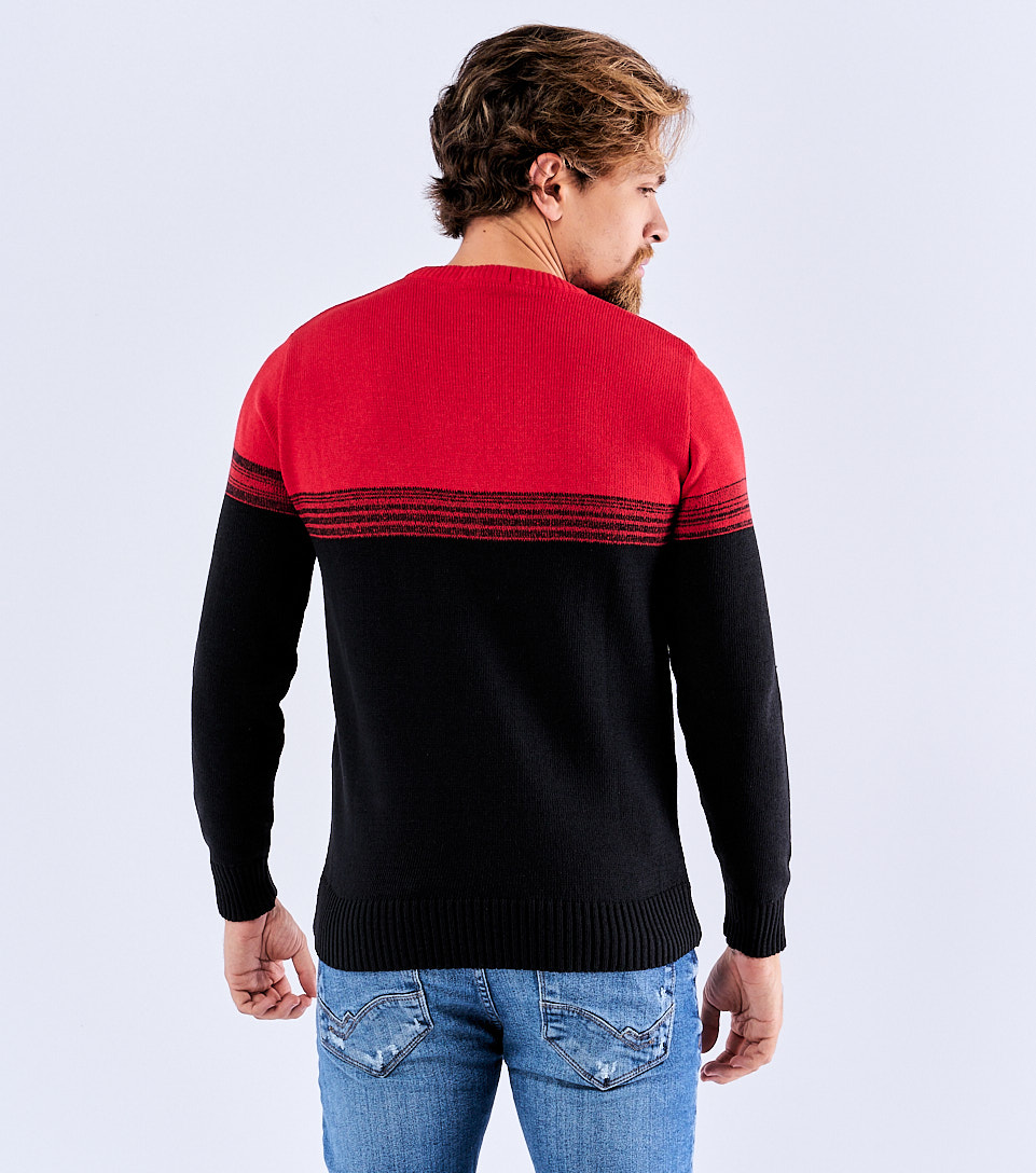 Josh Buso Tejido Para Hombre Combinado Con Cuello Redondo 826985 RJ
