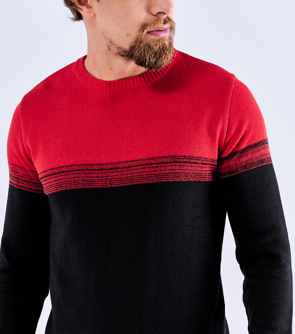 Josh Buso Tejido Para Hombre Combinado Con Cuello Redondo 826985 RJ