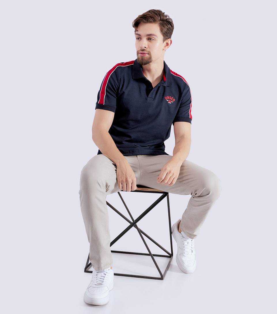 Polo Para Hombre Slim Combinado Con Estampado Unser 832863 AZ