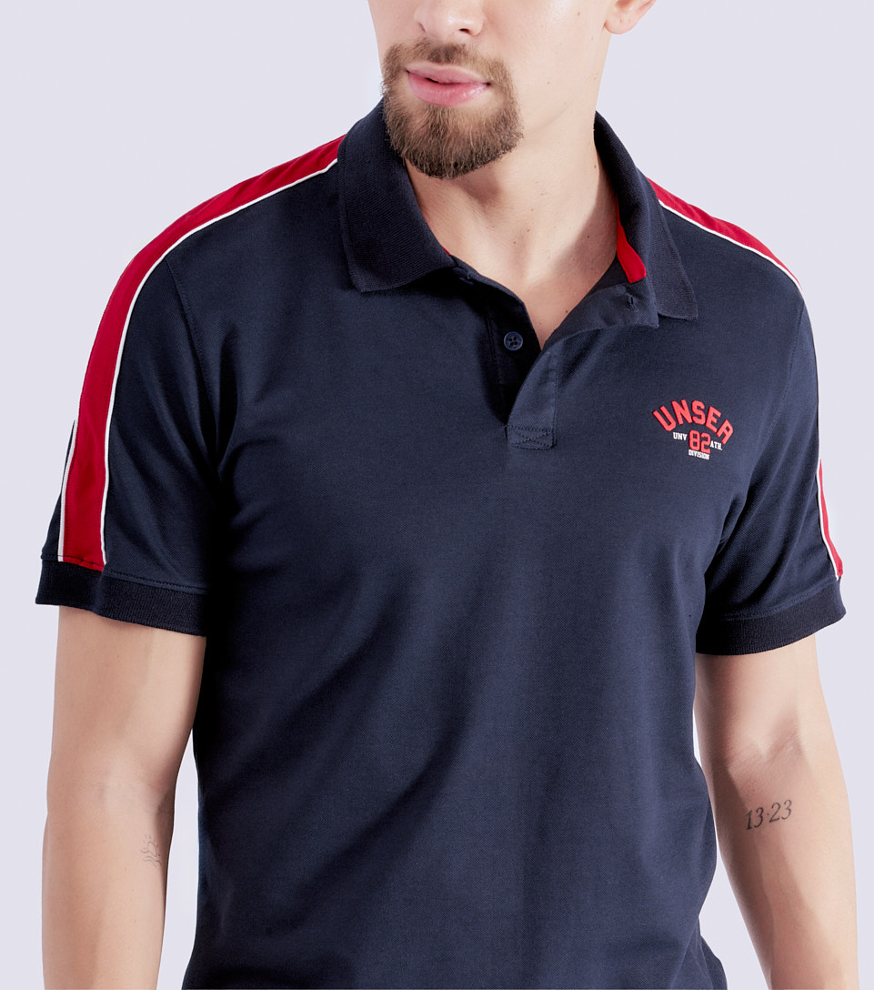 Polo para hombre slim combinado con estampado unser 832863