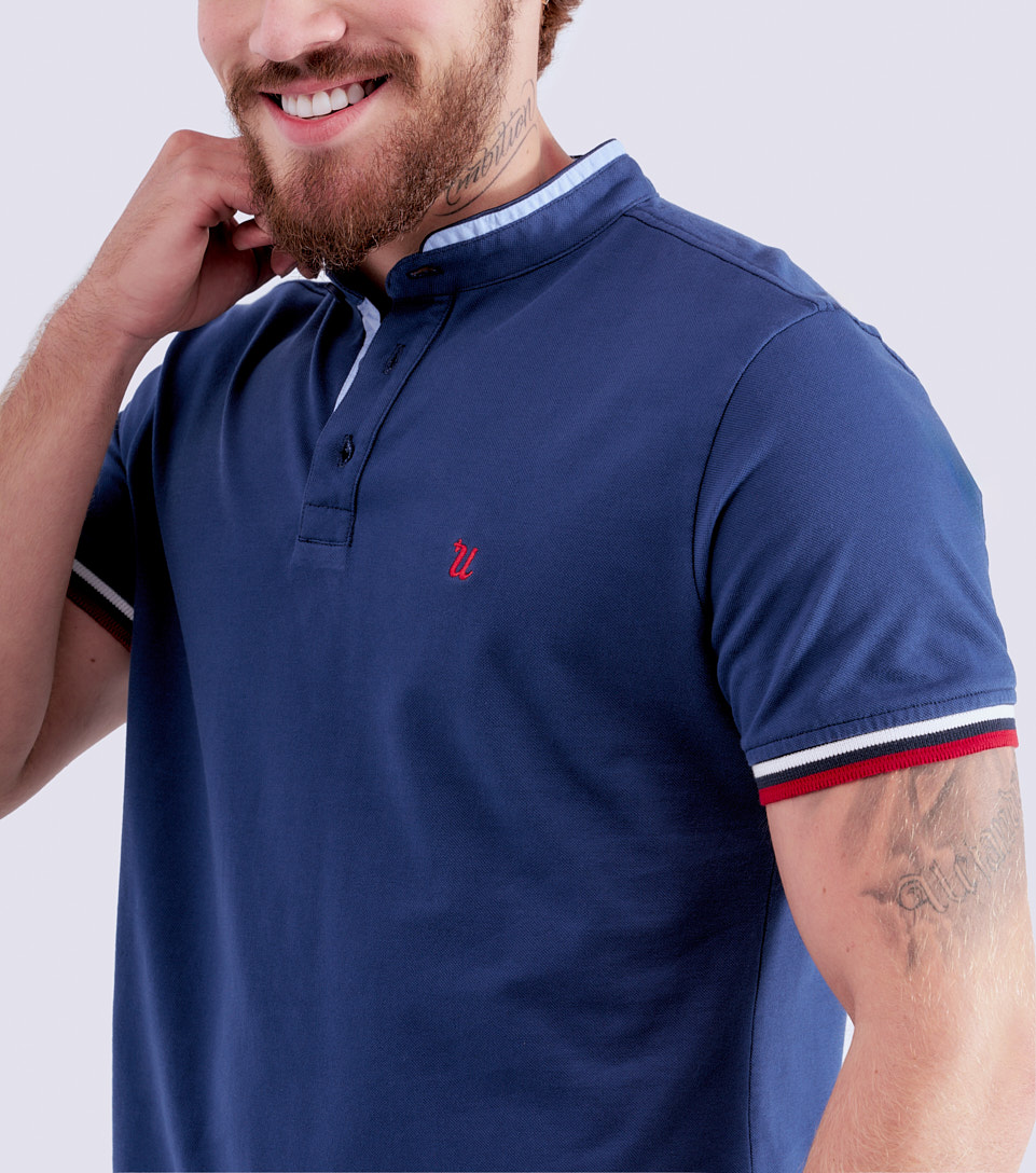 Polo Para Hombre Slim Con Bordado Unser 821677 AY