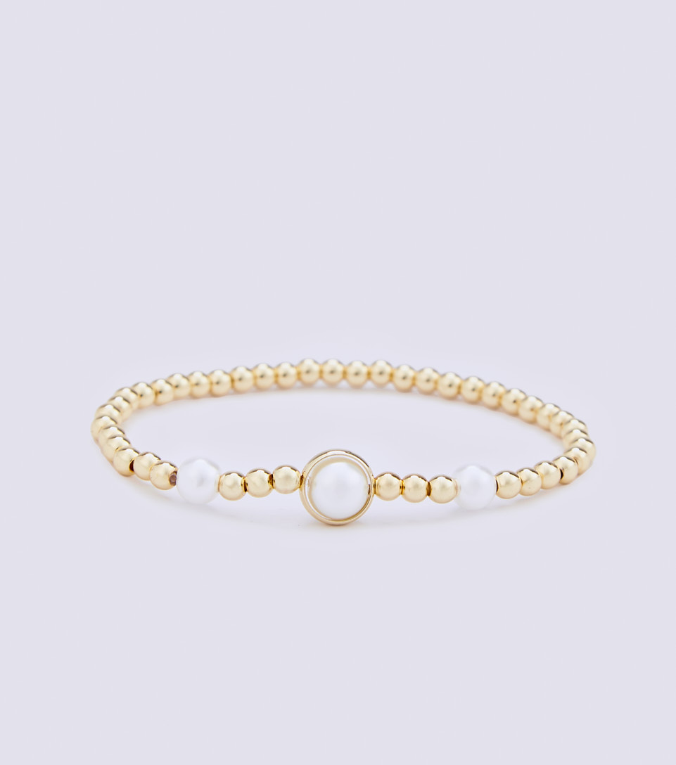 Pulsera Con Elastico Balines En Acero Inoxidable Derek 830454 DO