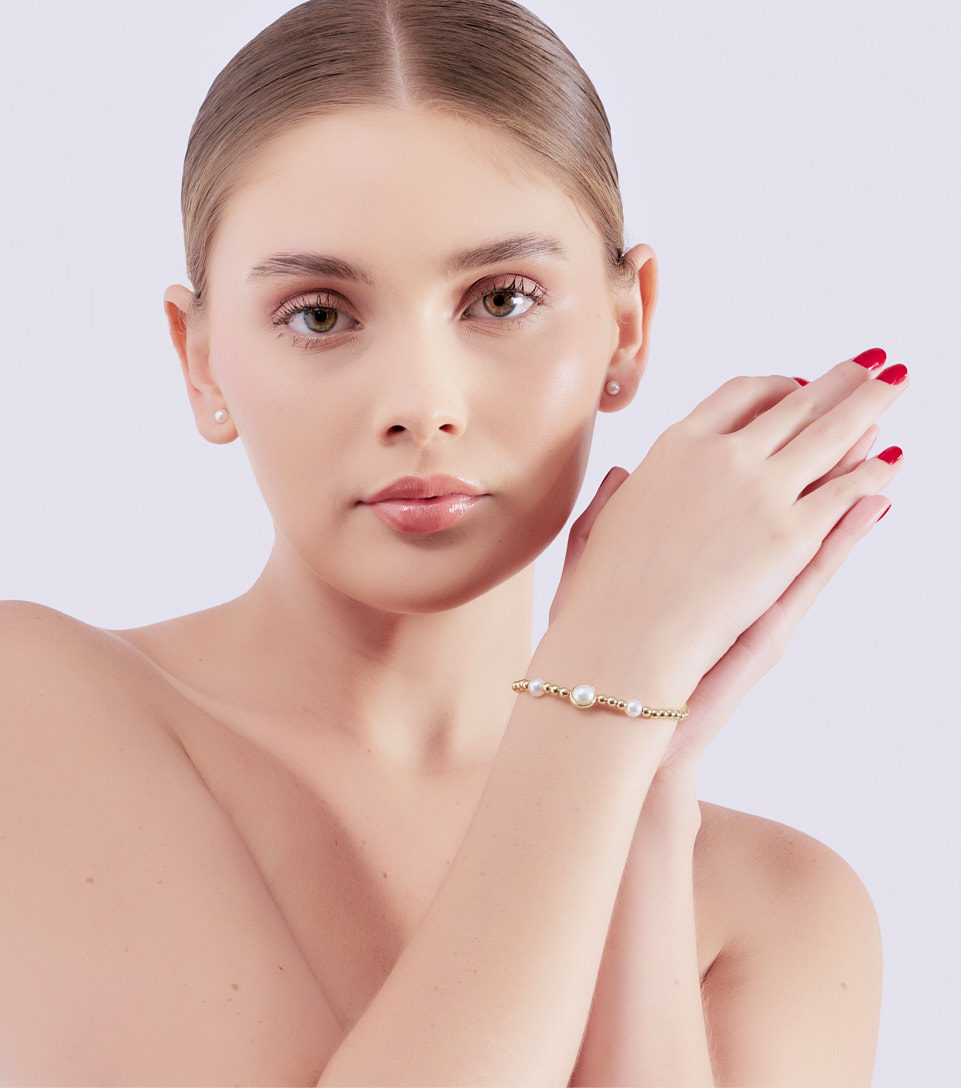 Pulsera Con Elastico Balines En Acero Inoxidable Derek 830454 DO