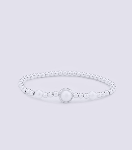 Pulsera Con Elastico Balines En Acero Inoxidable DerekPT