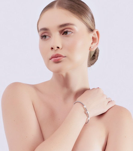 Pulsera Con Elastico Balines En Acero Inoxidable DerekPT