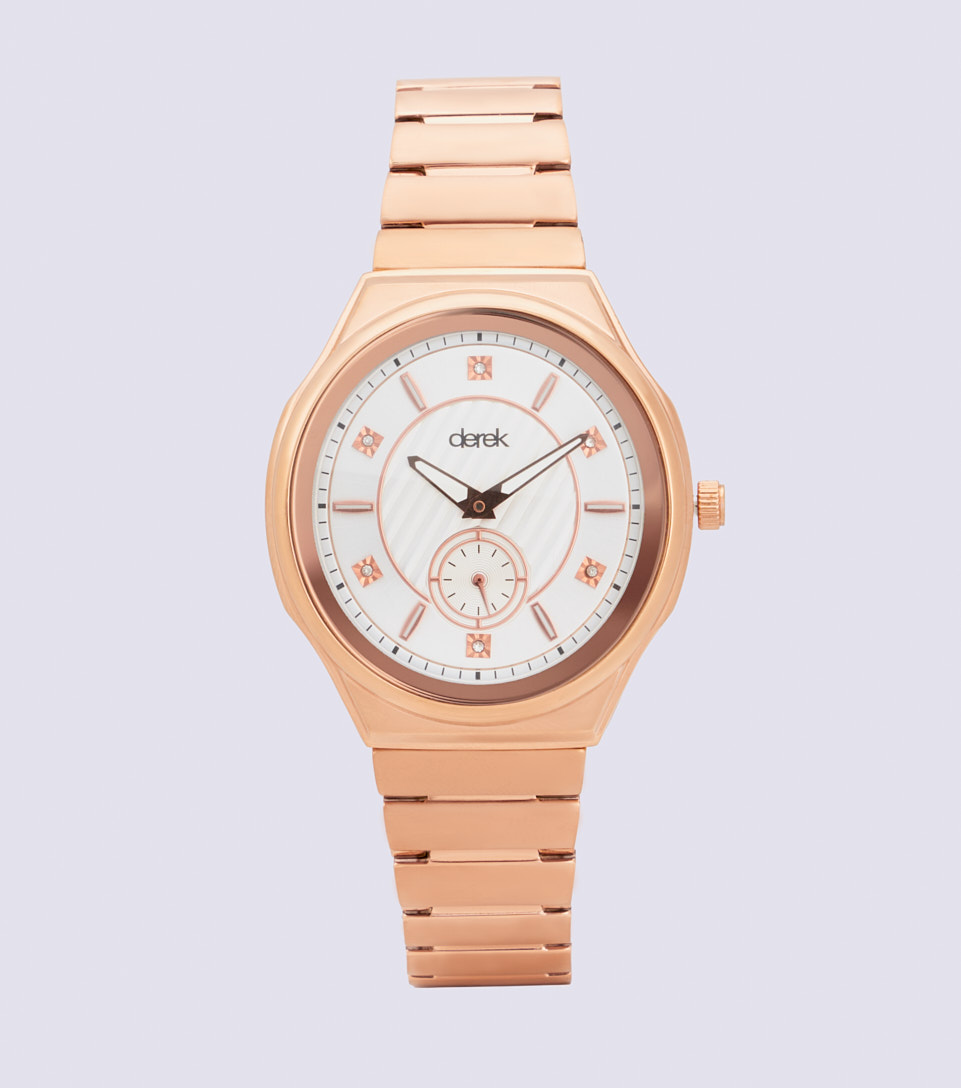 Reloj Para Mujer Pulso Metalico Derek 821428 OR