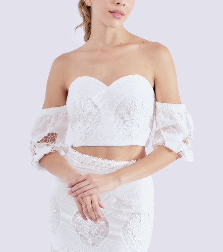 Set Para Mujer Crop Top Y Falda Larga Ojalillo DerekBL