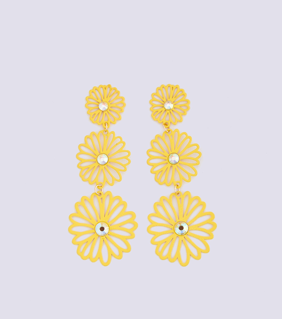 Aretes Colgante De Flor Triple Derek 830512 AM