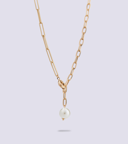 Collar Unicolor Con Piedra Imitacion Perla DerekDO