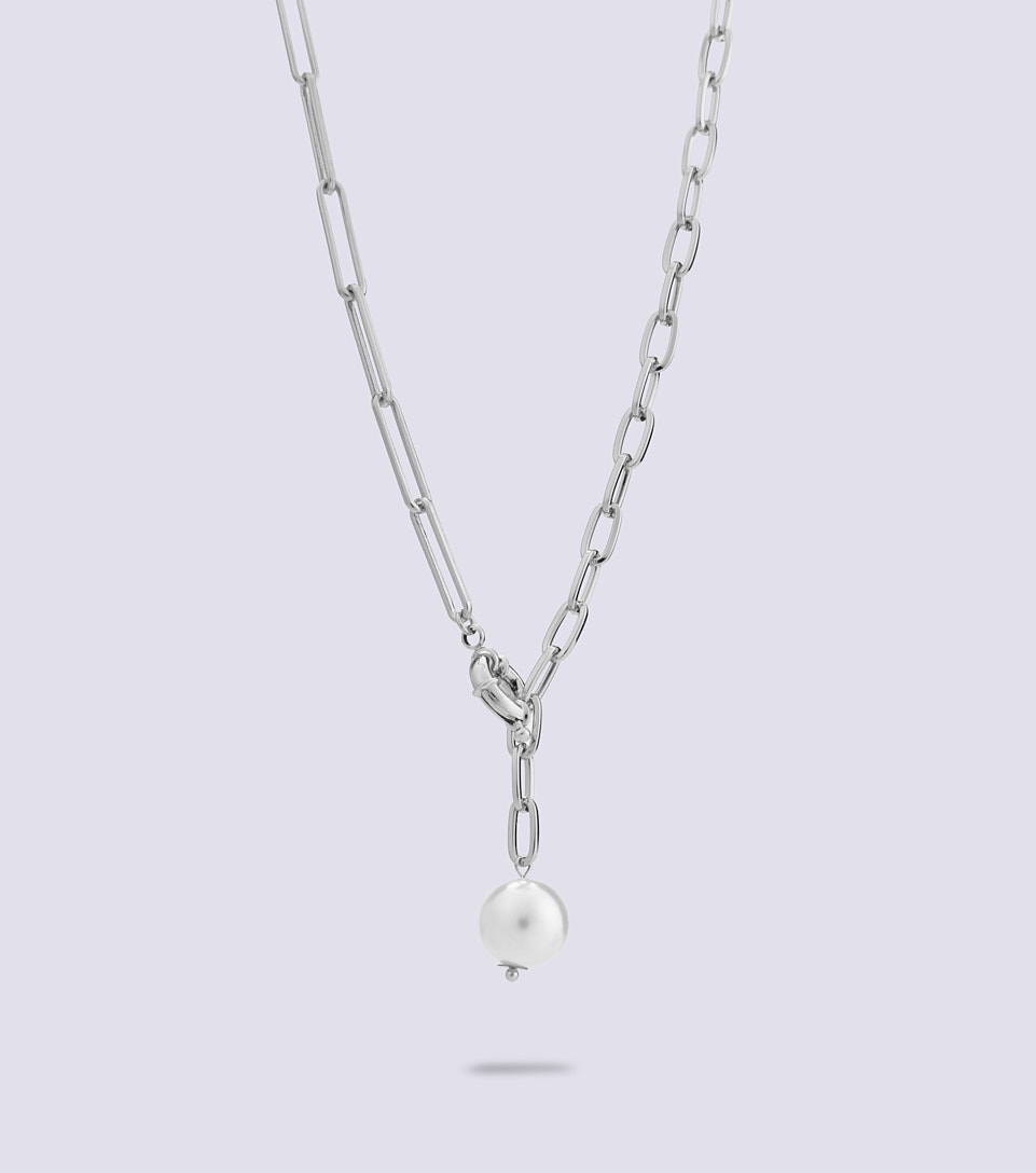 Collar Unicolor Con Piedra Imitacion Perla DerekPT