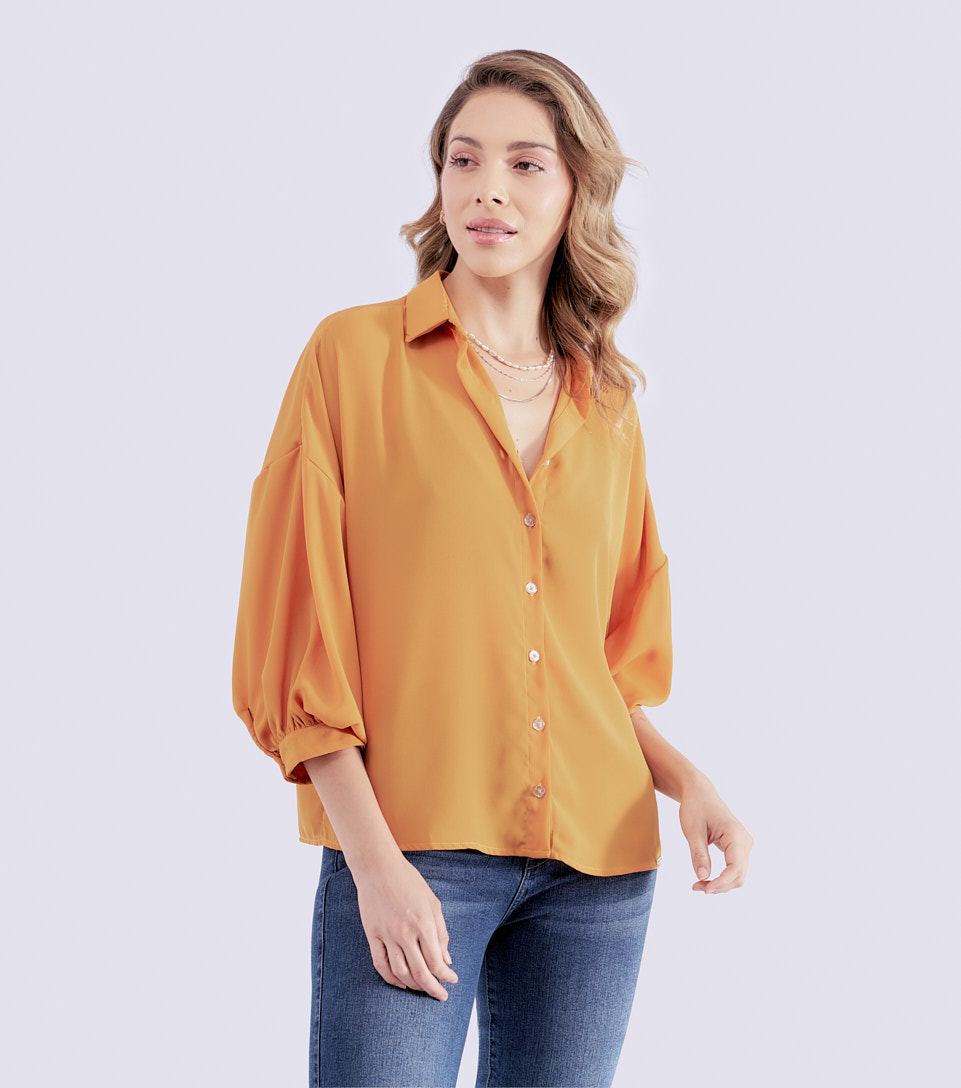 Camisa Color Mostaza Mujer Camiseta Color Mostaza Mujer