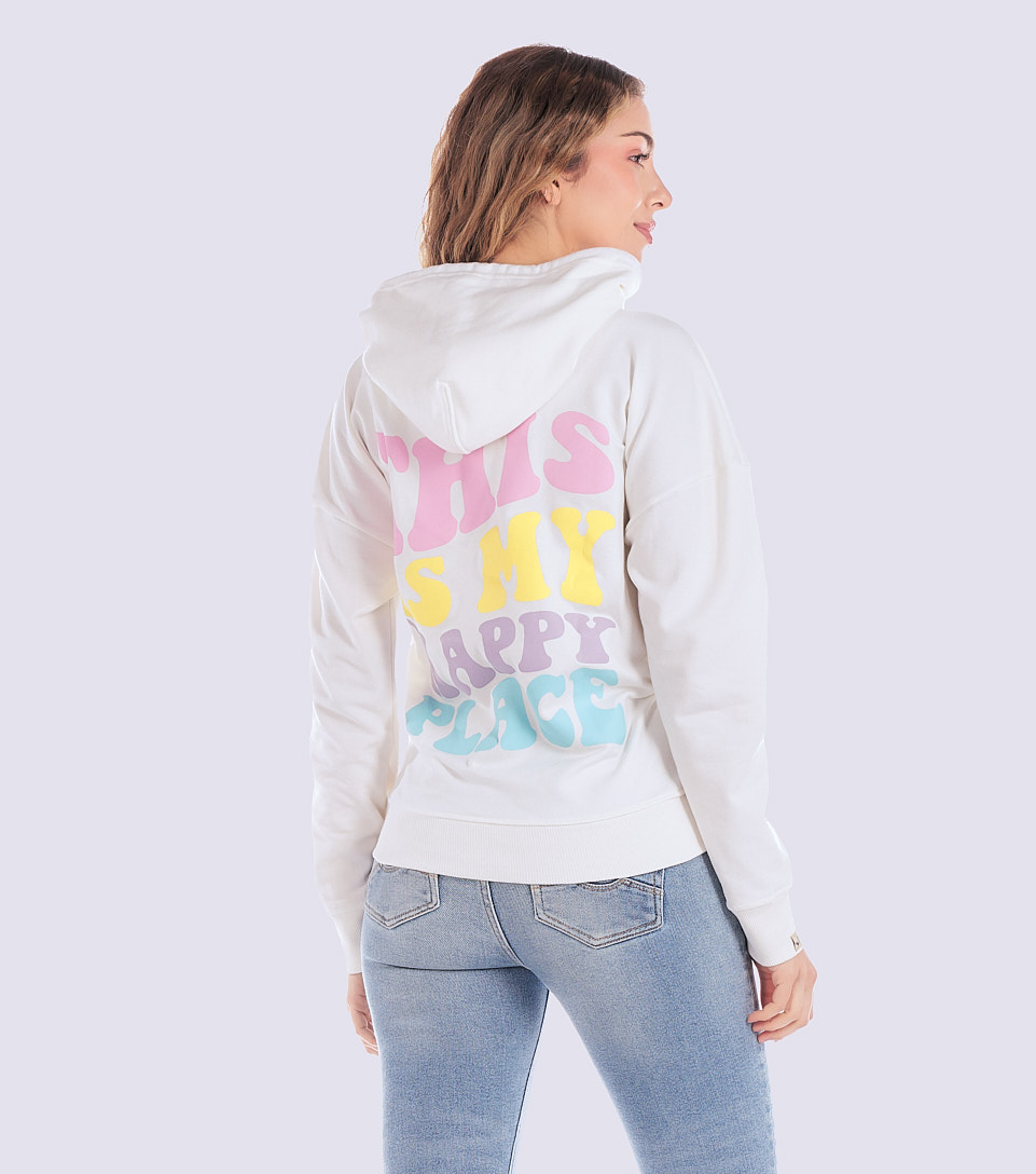 Buzo Para Mujer Oversize Con Capota Y Estampado Unser 830847 AR