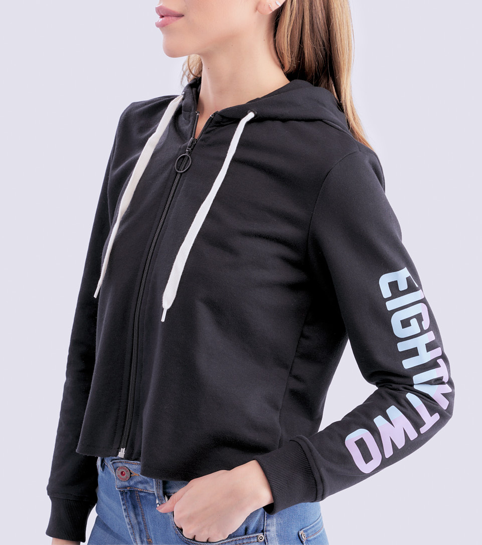Buzo Para Mujer Unicolor Con Capota Y Cremallera Unser 831572 NG