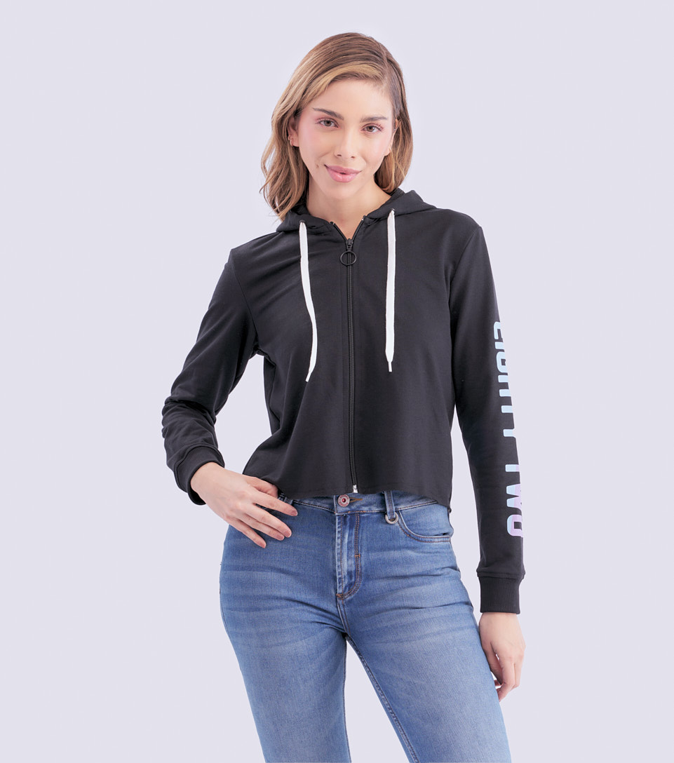 Buzo Para Mujer Unicolor Con Capota Y Cremallera Unser 831572 NG