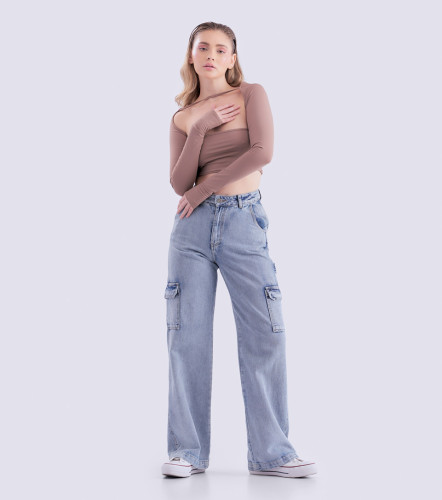 Brooklyn Top Con Mangas Unicolor TyperCF