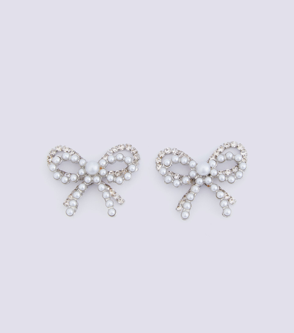 Aretes Forma De Corbatin Con Piedra Imitacion Perla Derek 830509 DO