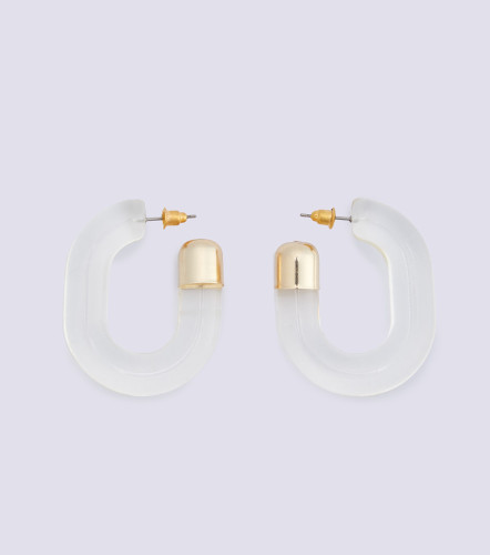 Aretes Ovalados Unicolor Transparentes DerekBL