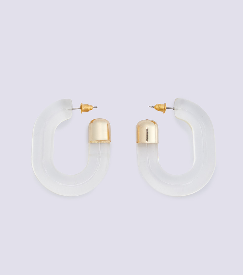 Aretes Ovalados Unicolor Transparentes Derek 831116 BL