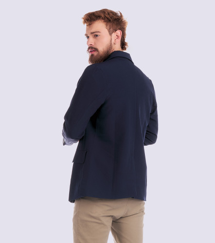 Blazer Para Hombre Unicolor Con Bolsillos UnserAZ
