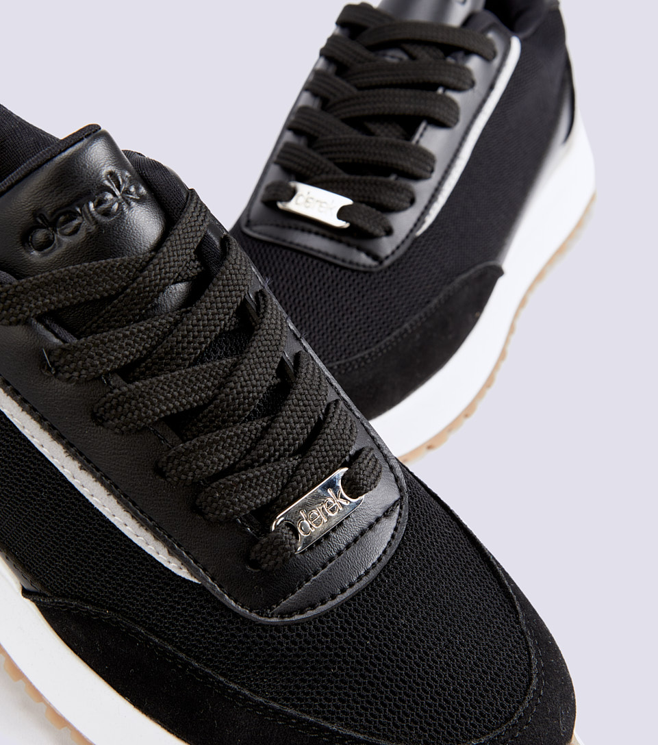 Tenis Para Mujer Material Con Diferentes Texturas Suela Blanca Derek 832917 NG