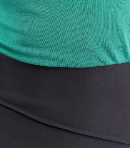 Vestido Corto Combinado Manga Con Pliegues Para Mujer DerekVD