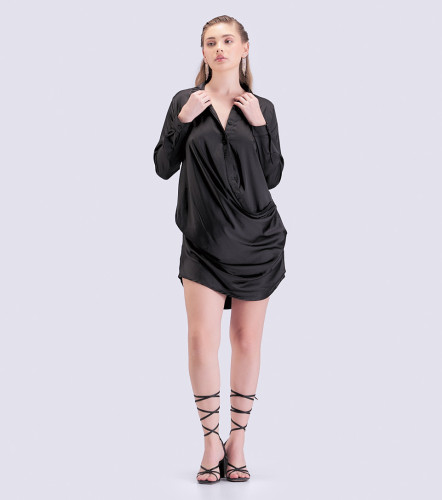 Vestido Camisero Asimetrico Para Mujer DerekNG