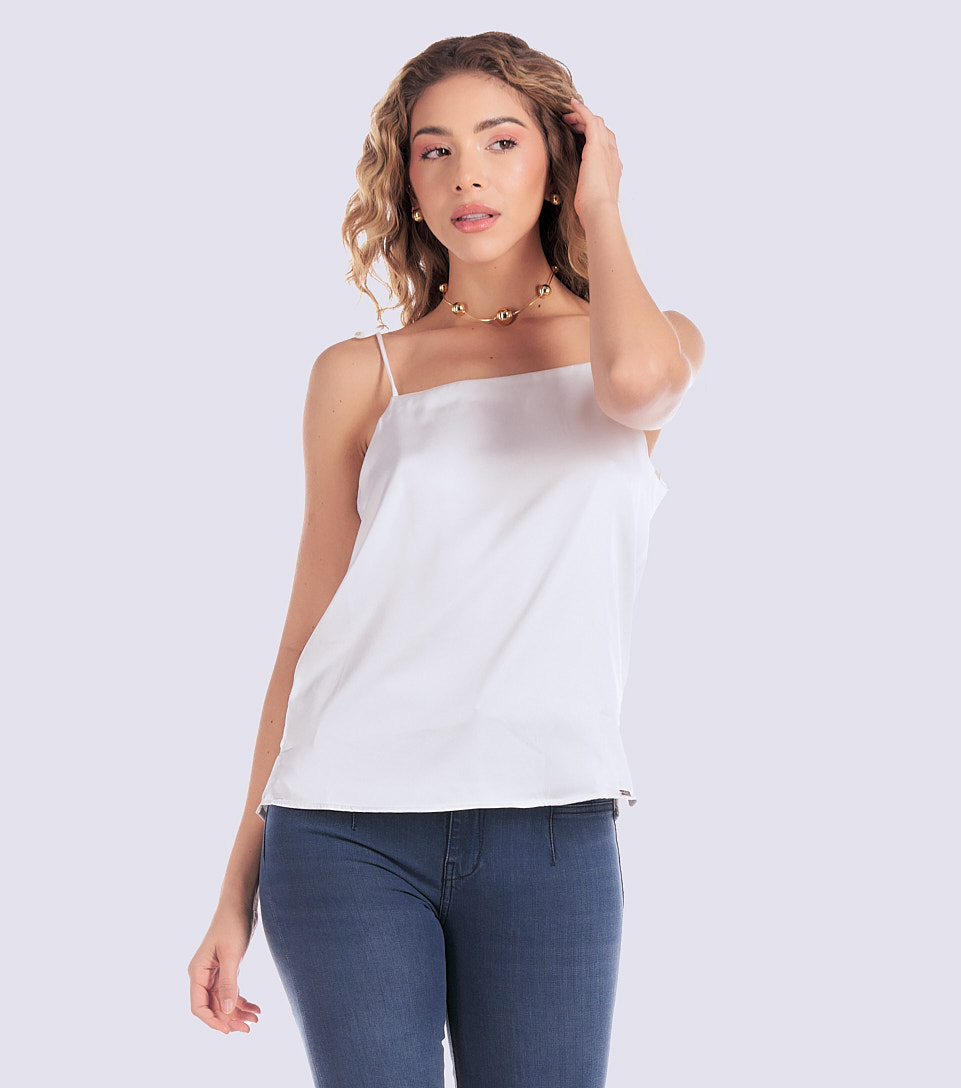 Blusa Para Mujer En Satin De Tiras Unicolor Derek 832448 BL