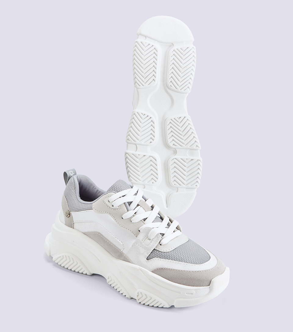 Tenis Para Mujer Con Cordones Y Forro En Contraste Harper Derek 832489 GR