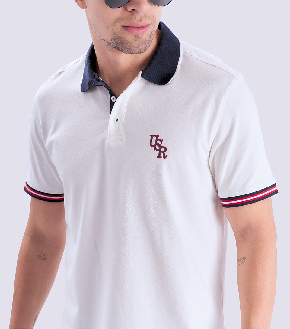 Polo Para Hombre Comfort Unicolort Con Estampado Unser 832862 AR
