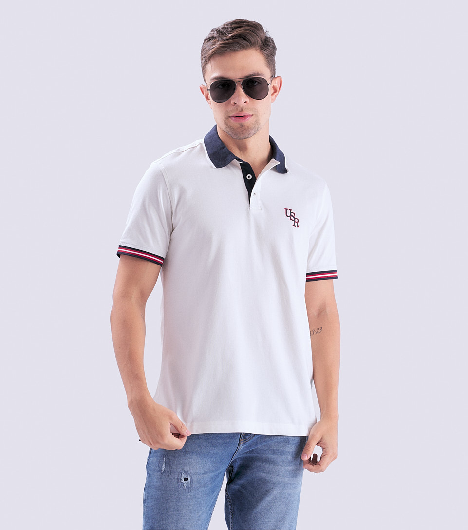 Polo Para Hombre Comfort Unicolort Con Estampado Unser 832862 AR