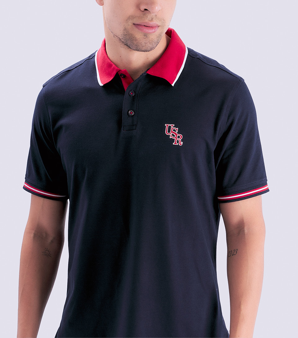 Polo Para Hombre Comfort Unicolort Con Estampado Unser 832862 AR