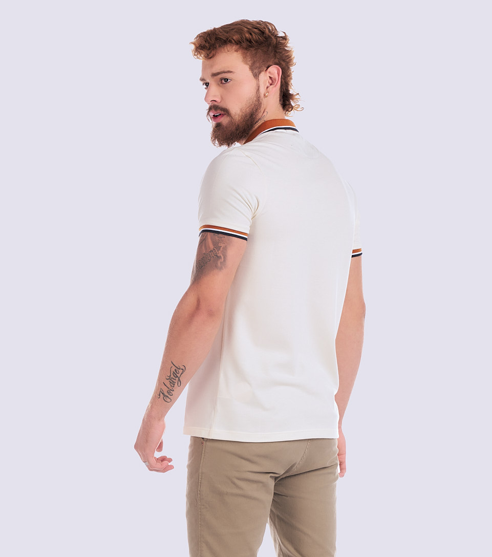 Polo Para Hombre Molderia Slim Unicolor Con Estampado En Delantero Unser 832905 AR