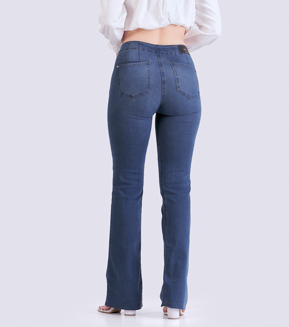 Jean Para Mujer Bota Flare Con Proceso Barcelona Fridaderek 831159 AZ