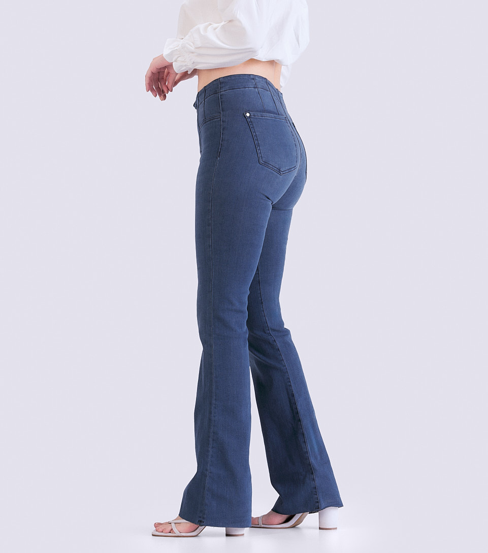 Jean Para Mujer Bota Flare Con Proceso Barcelona Fridaderek 831159 AZ