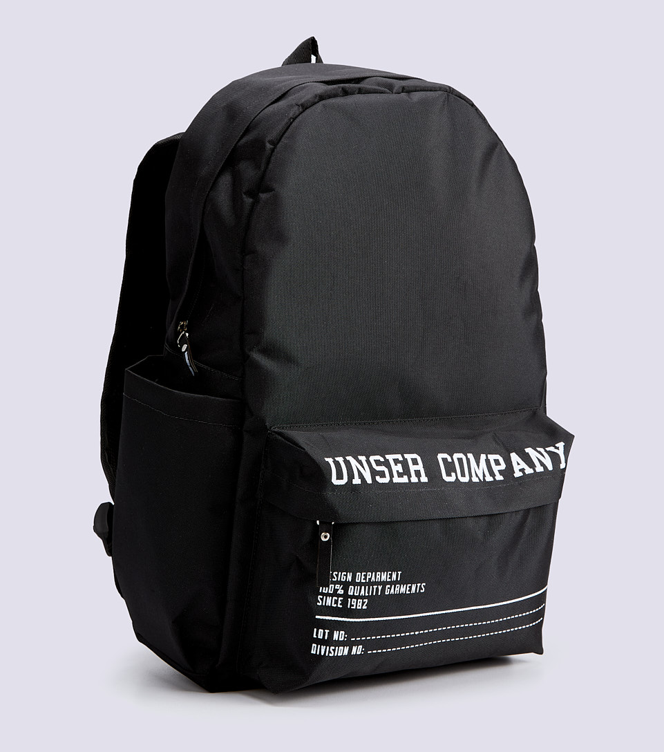 Morral Para Hombre Unicolor Con Bolsillos Y Texto Unser 830981 NG