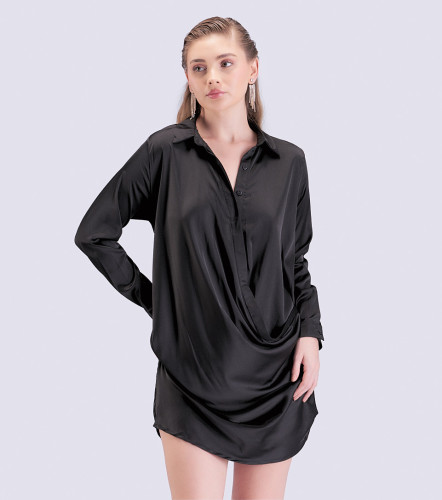 Vestido Camisero Asimetrico Para Mujer DerekNG