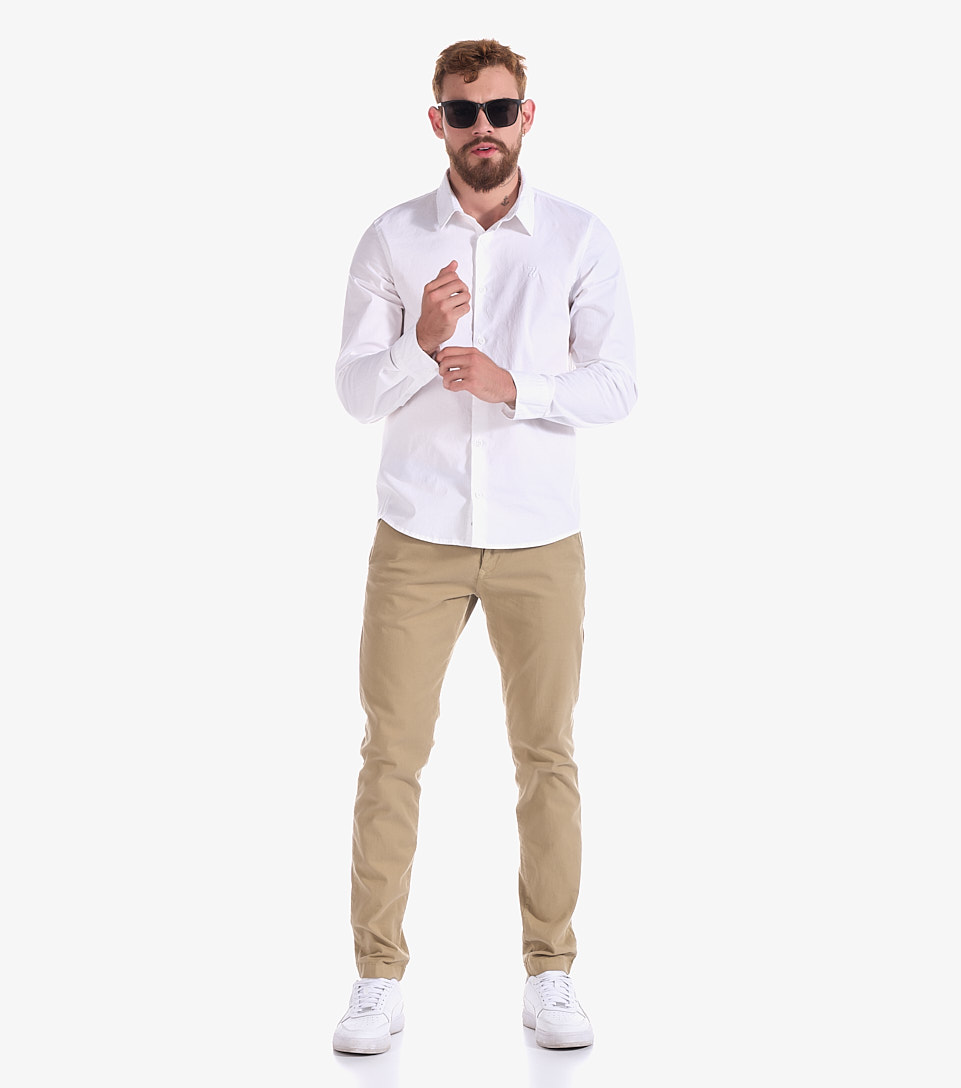 Camisa Para Hombre Molderia Comfort Unicolor Sin Bolsillos Unser 723495 AV