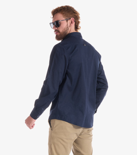 Camisa Para Hombre Comfort Unicolor Con Manga Larga UnserAZ