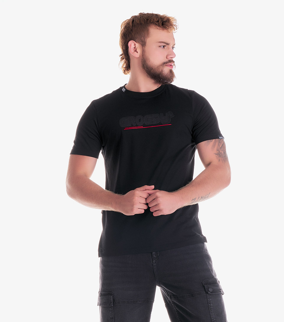 Ryan T Shirt Slim Masculina Groggy 830643 NG