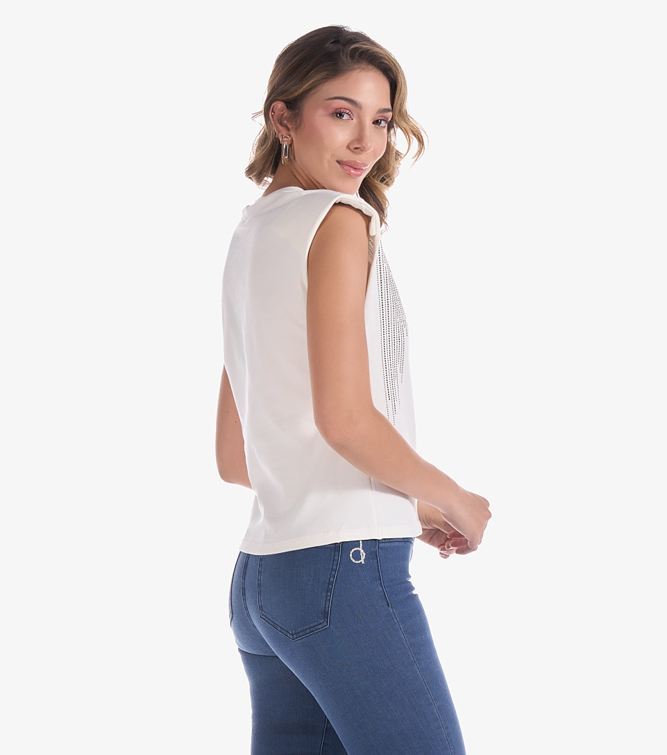 Blusa Para Mujer Con Apliques En Delantero Lindsay Derek 832443 AR