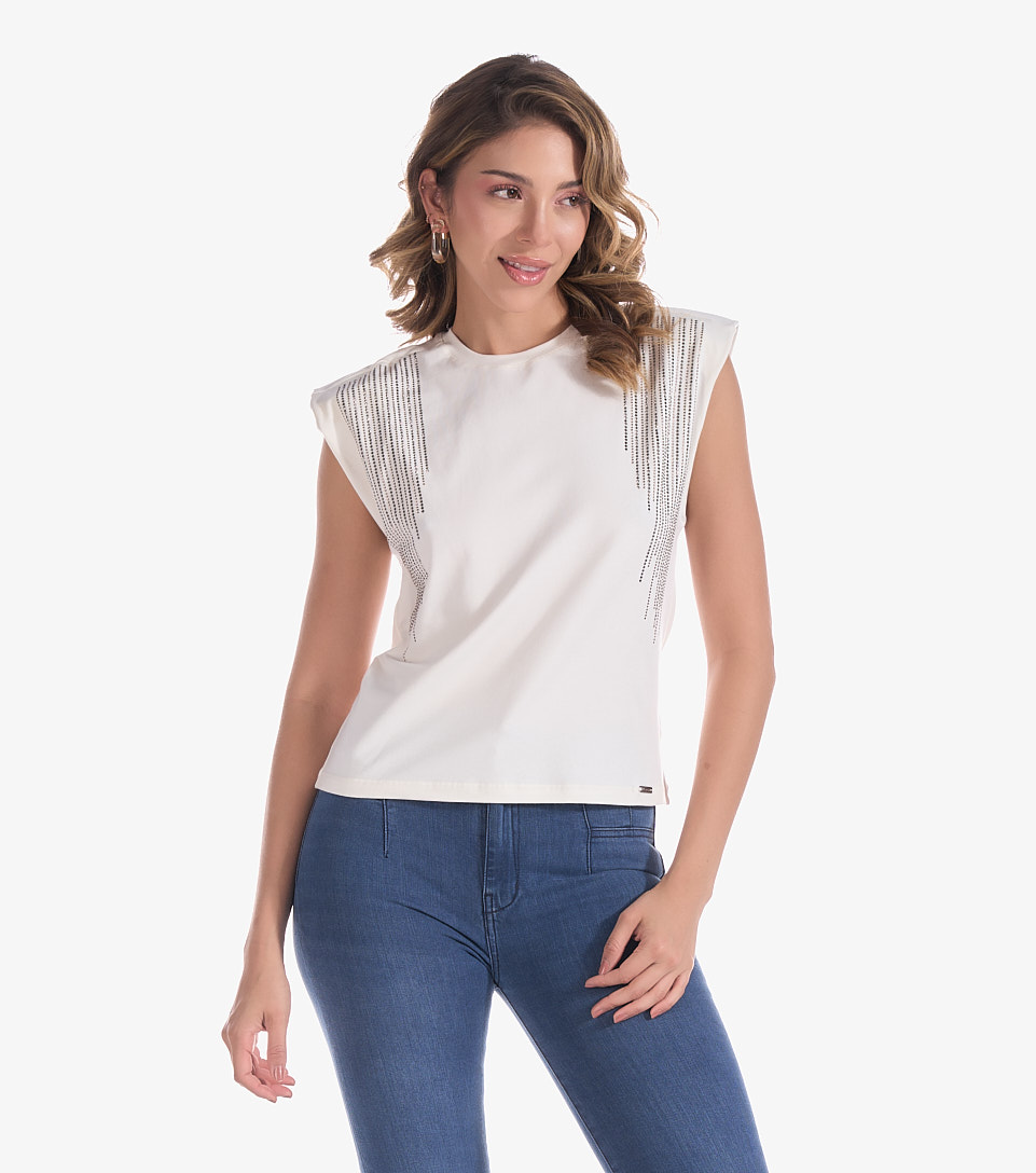 Blusa Para Mujer Con Apliques En Delantero Lindsay Derek 832443 AR
