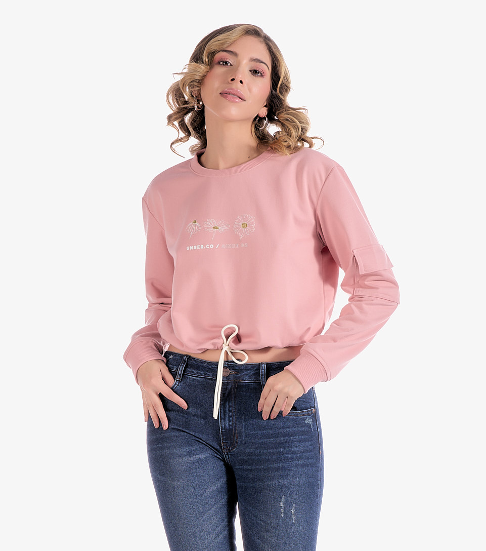 Buzo Para Mujer Corto Con Estampado Delantero Unser 832715 PR