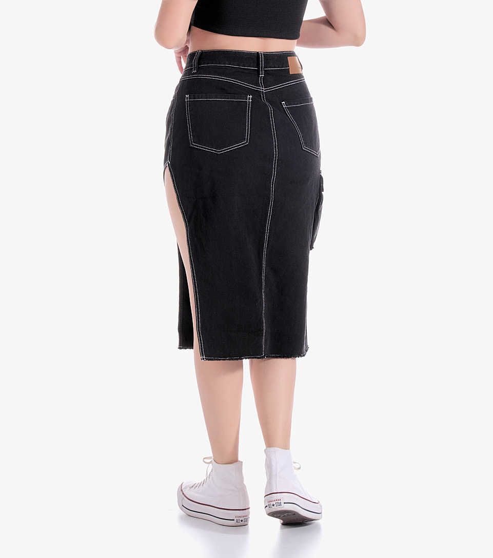 Caro Falda Midi Con Abertura Para Mujer Typer 832060 