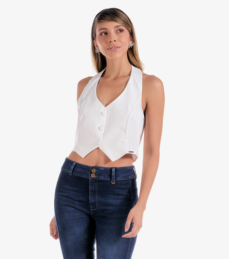 Chaleco Para Mujer Cuello Halter Unicolor Derek 833355 AR