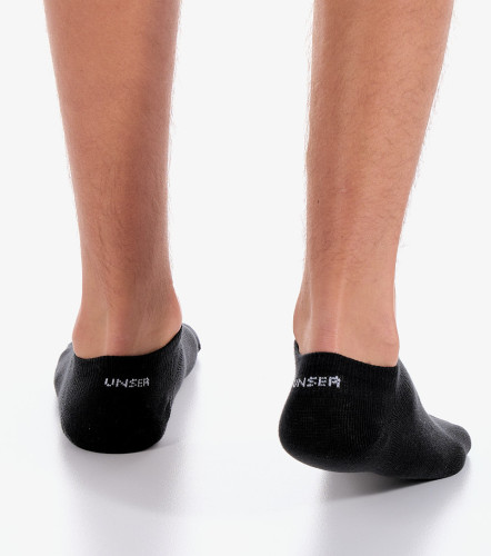 Media Para Hombre Tripack Invisible Unicolor Con Texto UnserCU