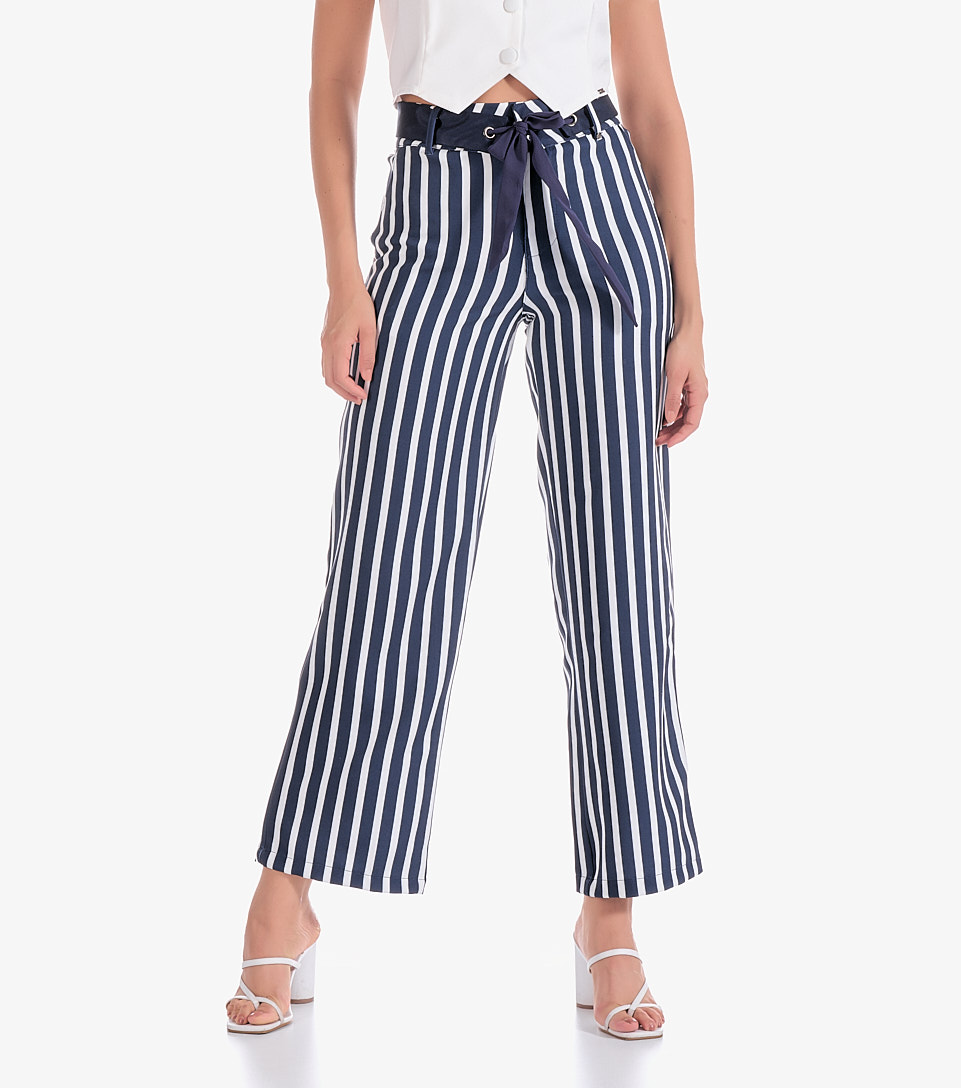 Pantalon Para Mujer Bota Recta A Rayas Salma DerekAZ