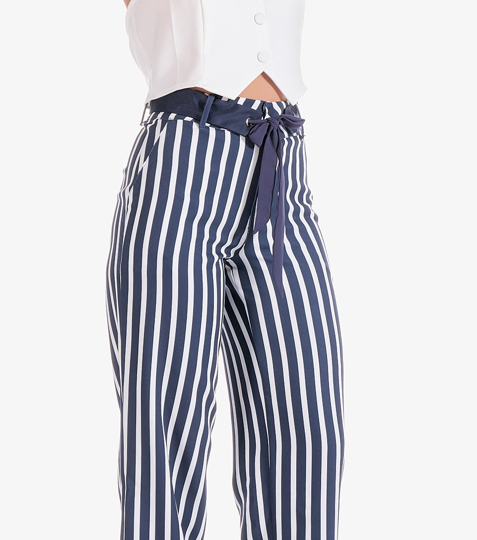 Pantalon Para Mujer Bota Recta A Rayas Salma Derek 831394 AZ