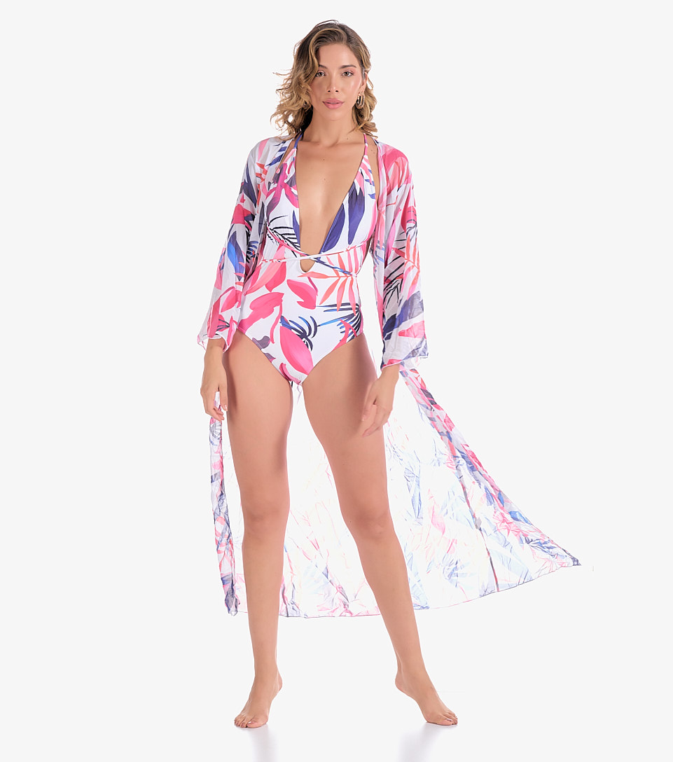 Set Traje De Bano Y Cardigan Estampado Derek 829630 RS