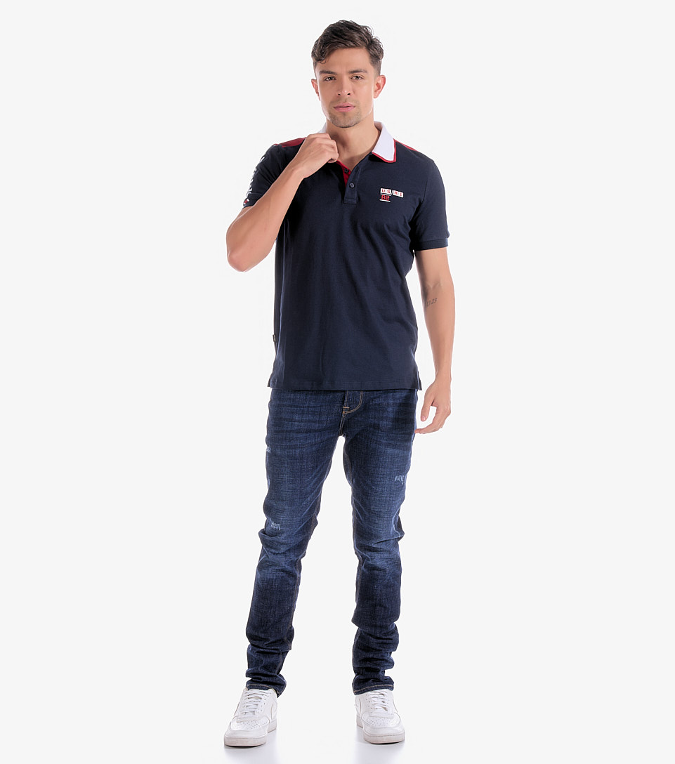 Polo Para Hombre Molderia Slim Combinado Con Estampado Unser 833160 AZ